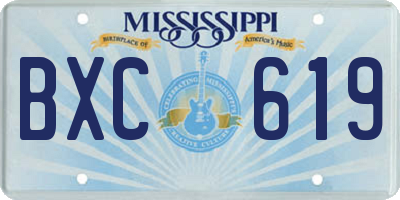 MS license plate BXC619