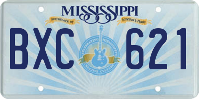 MS license plate BXC621