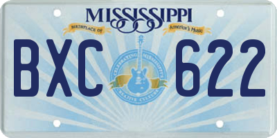 MS license plate BXC622