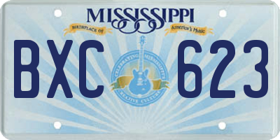 MS license plate BXC623