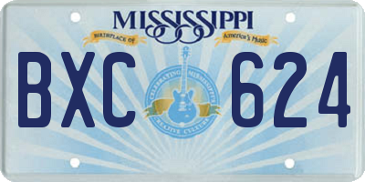MS license plate BXC624