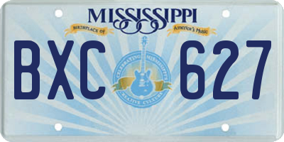 MS license plate BXC627