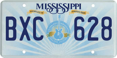 MS license plate BXC628