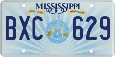 MS license plate BXC629