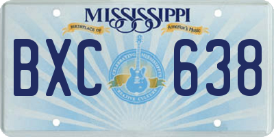 MS license plate BXC638