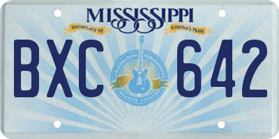 MS license plate BXC642