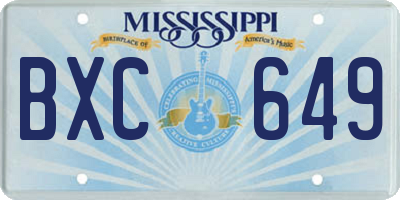 MS license plate BXC649
