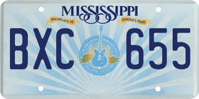 MS license plate BXC655