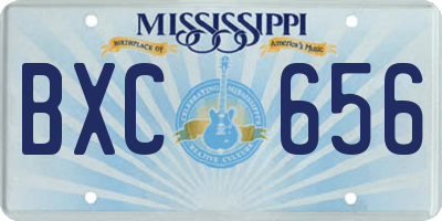 MS license plate BXC656