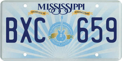 MS license plate BXC659