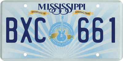 MS license plate BXC661
