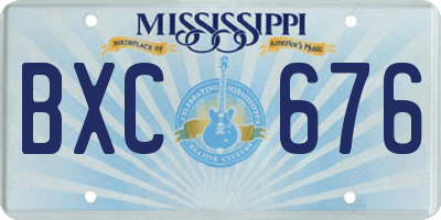 MS license plate BXC676