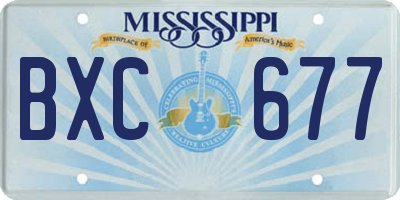 MS license plate BXC677