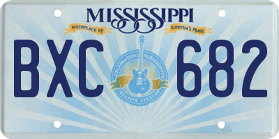 MS license plate BXC682