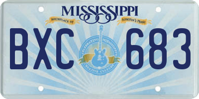 MS license plate BXC683