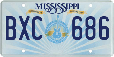 MS license plate BXC686