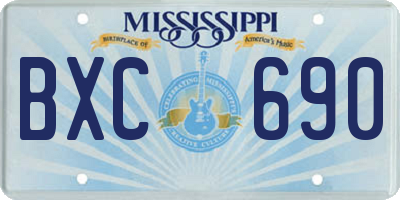 MS license plate BXC690