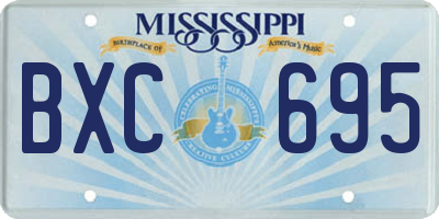 MS license plate BXC695