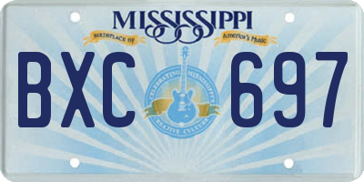 MS license plate BXC697