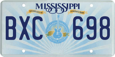MS license plate BXC698