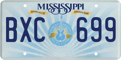 MS license plate BXC699