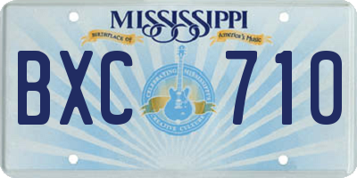 MS license plate BXC710