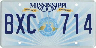 MS license plate BXC714