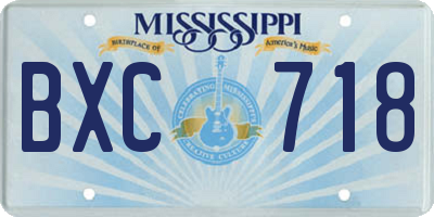 MS license plate BXC718