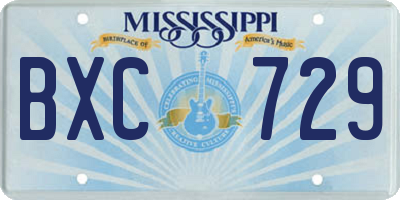 MS license plate BXC729