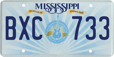 MS license plate BXC733