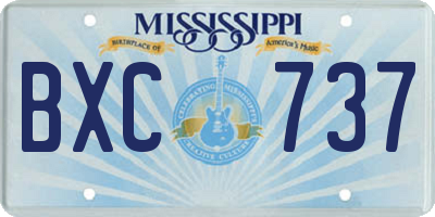 MS license plate BXC737