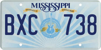 MS license plate BXC738