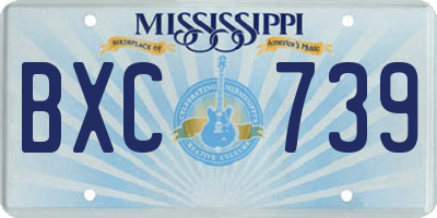 MS license plate BXC739