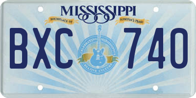 MS license plate BXC740