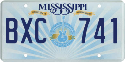 MS license plate BXC741