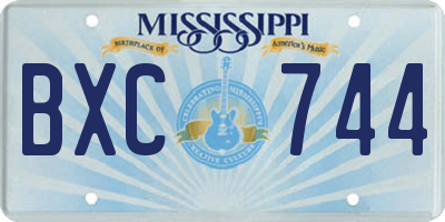 MS license plate BXC744