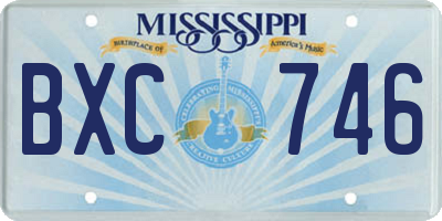 MS license plate BXC746