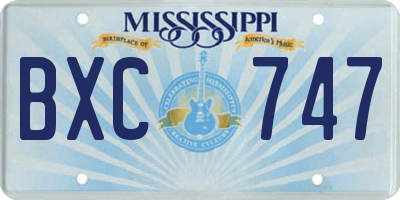 MS license plate BXC747