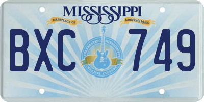 MS license plate BXC749
