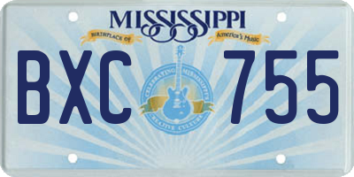 MS license plate BXC755
