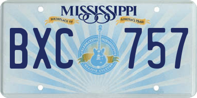 MS license plate BXC757