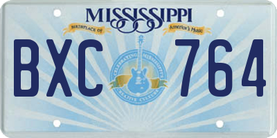 MS license plate BXC764