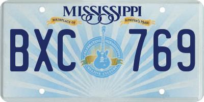 MS license plate BXC769