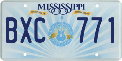 MS license plate BXC771