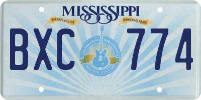 MS license plate BXC774
