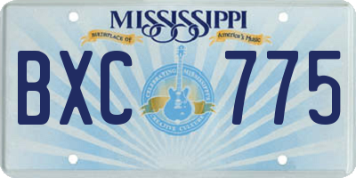 MS license plate BXC775