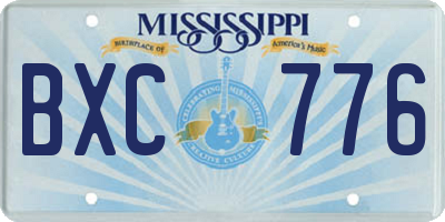 MS license plate BXC776