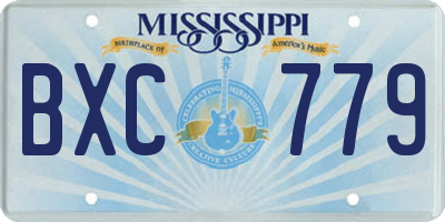 MS license plate BXC779
