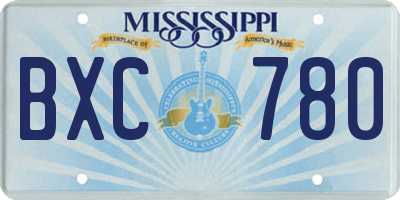 MS license plate BXC780