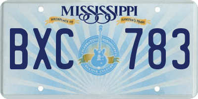MS license plate BXC783